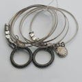 6pcs Stackable Bangle Bracelets with Charms