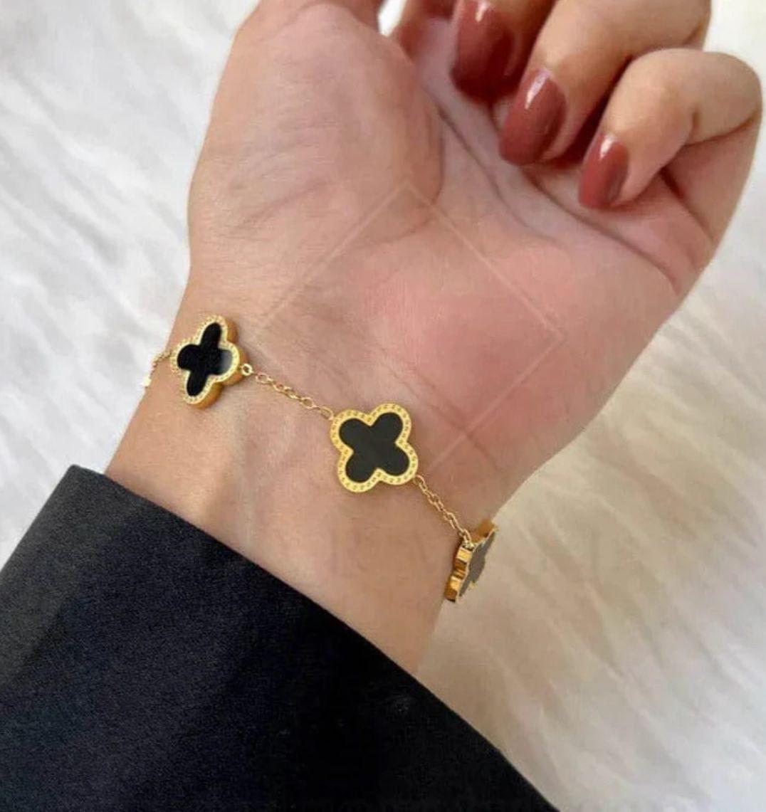 Black Clover Gold Chain Bracelet