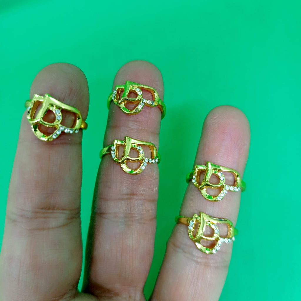 Gold Heart Ring with Crystal Accents - Romantic Statement Ring