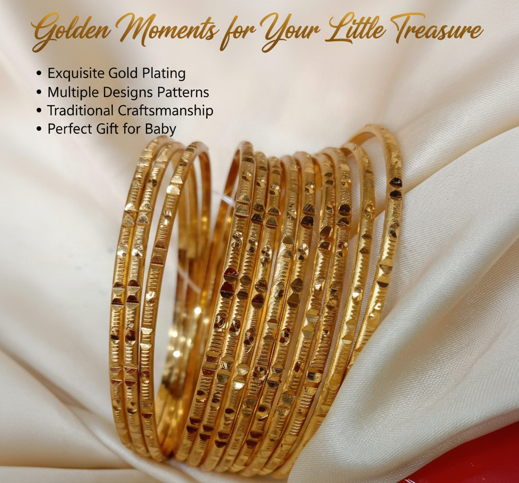 Gold Plated Baby Bangles