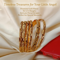 Gold Plated Baby Bangles Set of 4 - Floral Design Traditional Jewelry