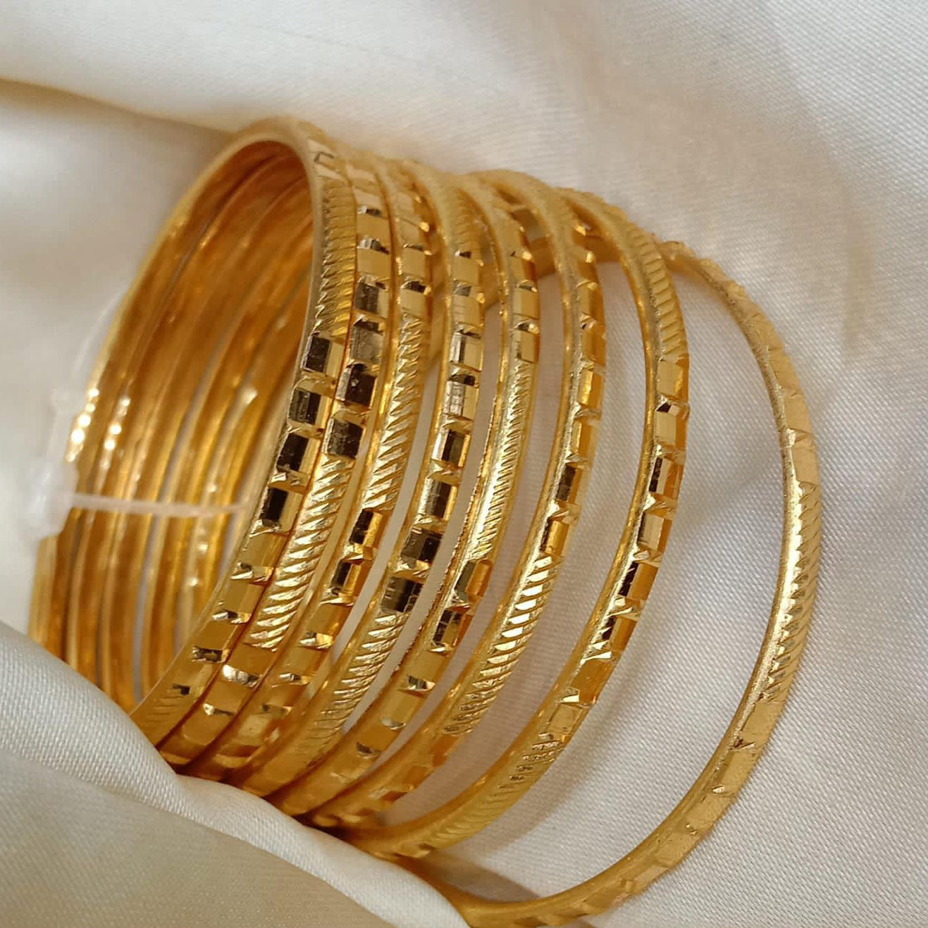 Gold Plated Baby Bangles - Luxury Multi-Pattern Traditional Jewelry Set