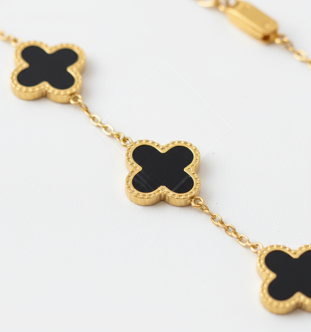Black Clover Gold Chain Bracelet