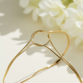 Gold Stainless Steel Circle Bracelet - Adjustable Chain Link Design