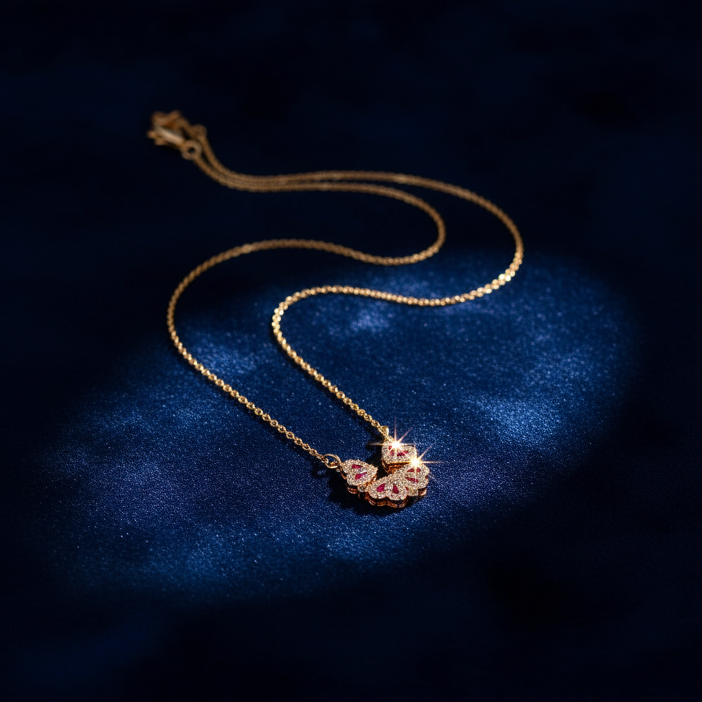 Gold Plated Crescent Pendant Necklace