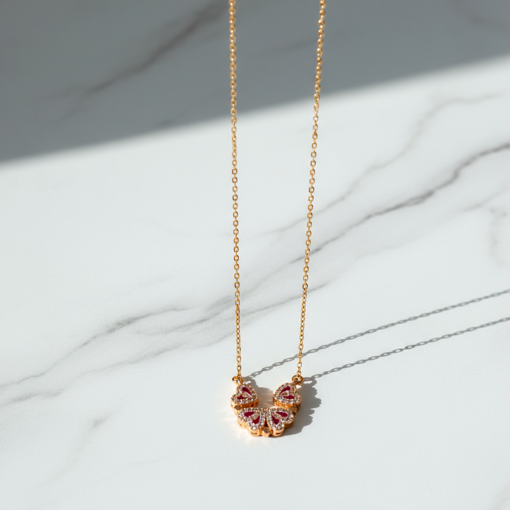 Gold Plated Crescent Pendant Necklace