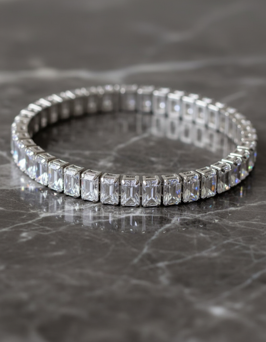 Luxury Zircon Tennis Bracelet Silver Zircon stones