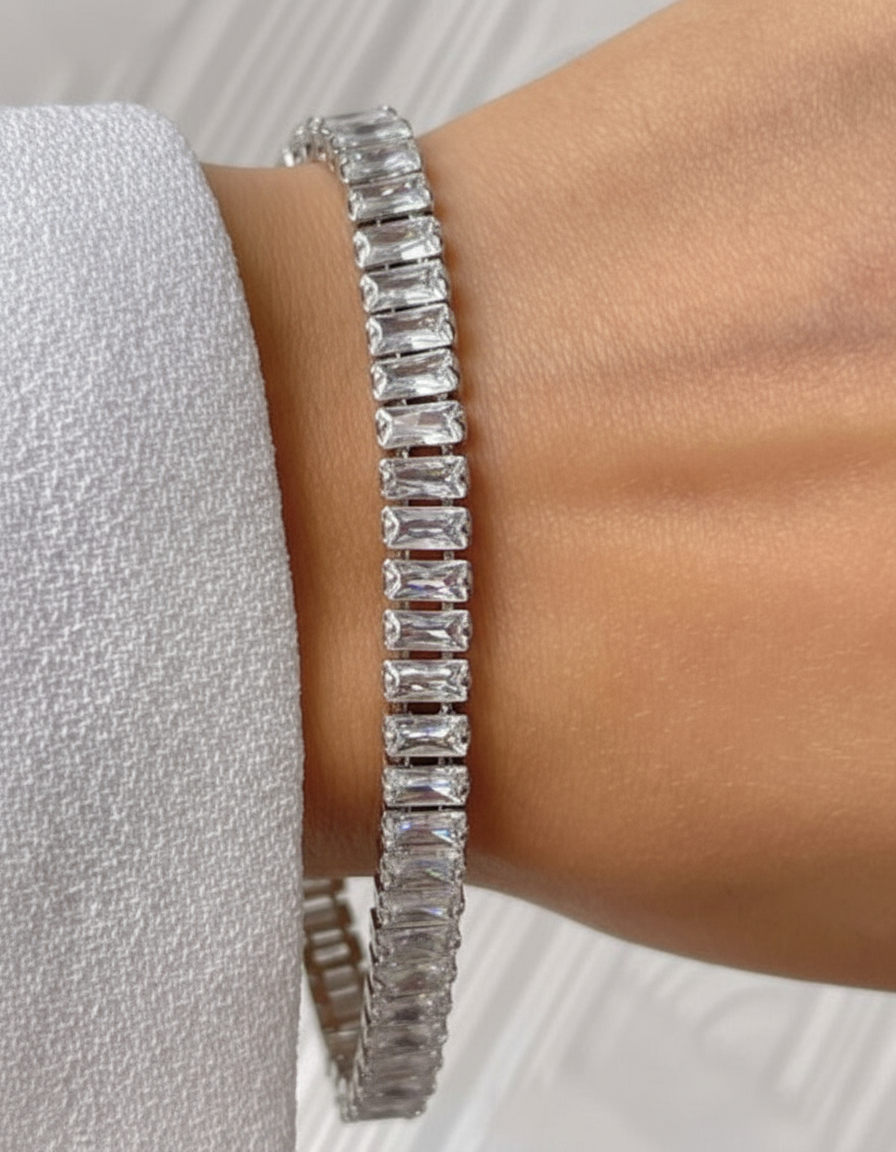 Luxury Zircon Tennis Bracelet Silver Zircon stones