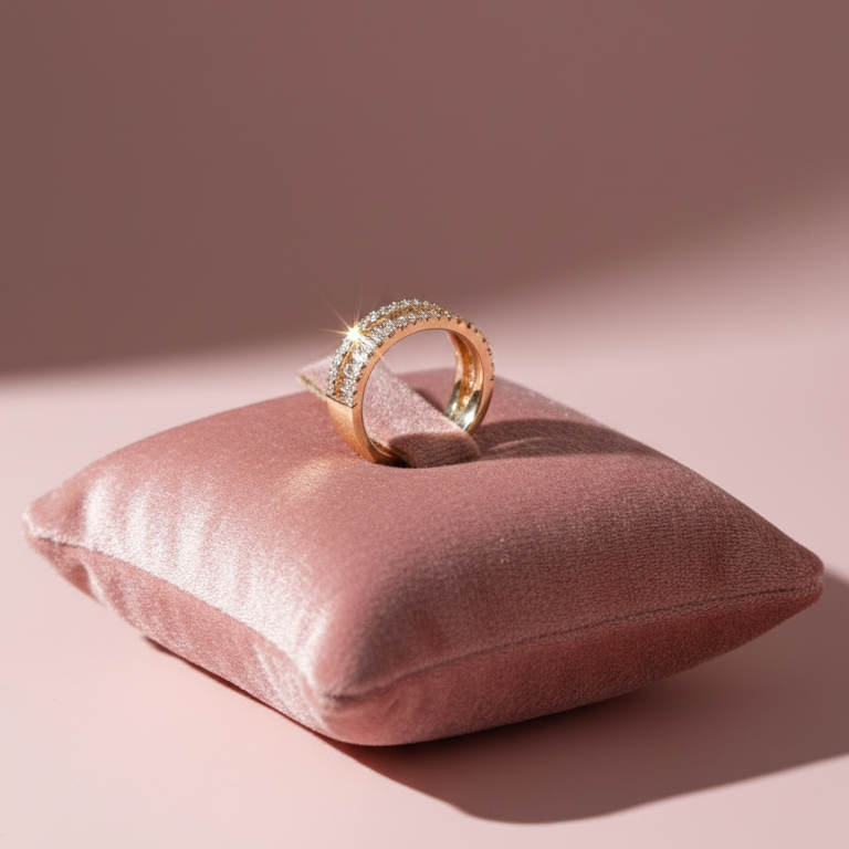 Rose Gold Crystal Pavé Ring - Double Row Sparkle Band