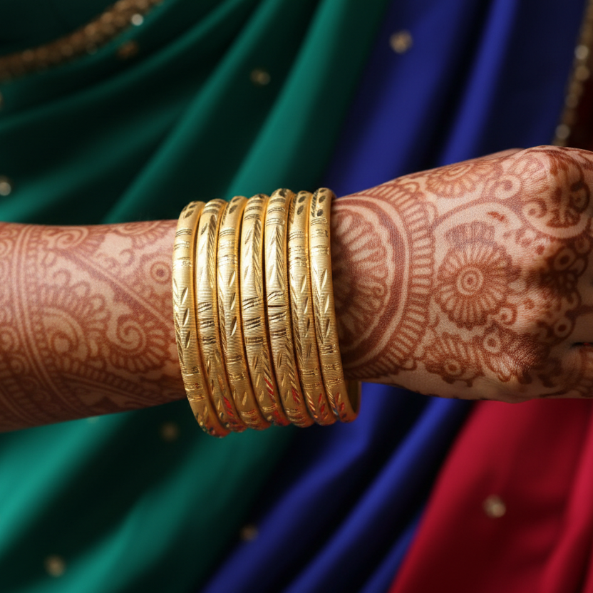 Gold Plated Bangles Set of 6