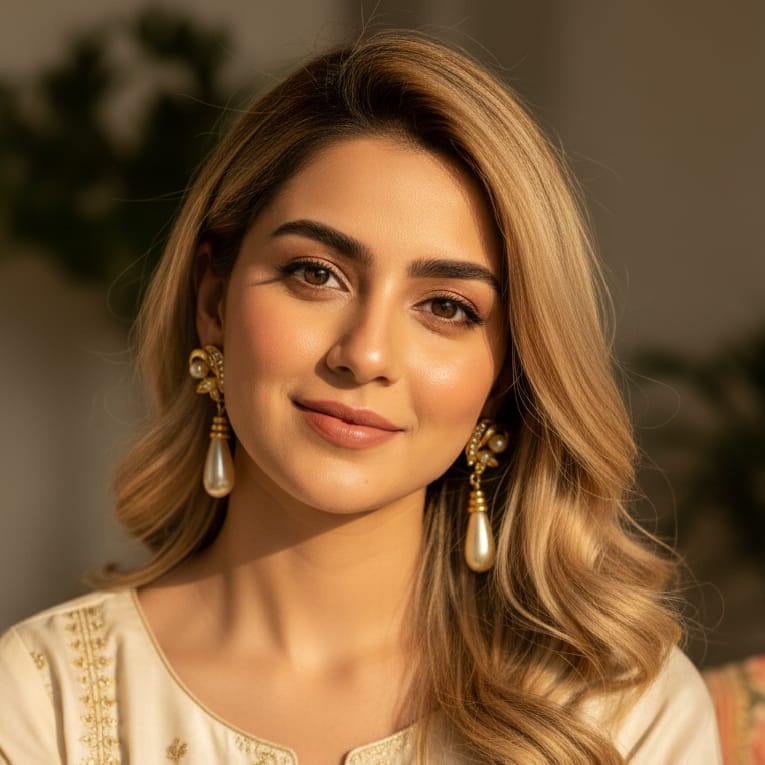 Gold Pearl Drop Earrings with Crystal Accents