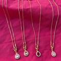 Gold Teardrop Crystal Pendant Necklace - Delicate Chain Necklace