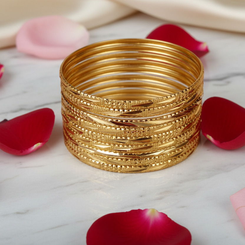 Gold Bangles Set