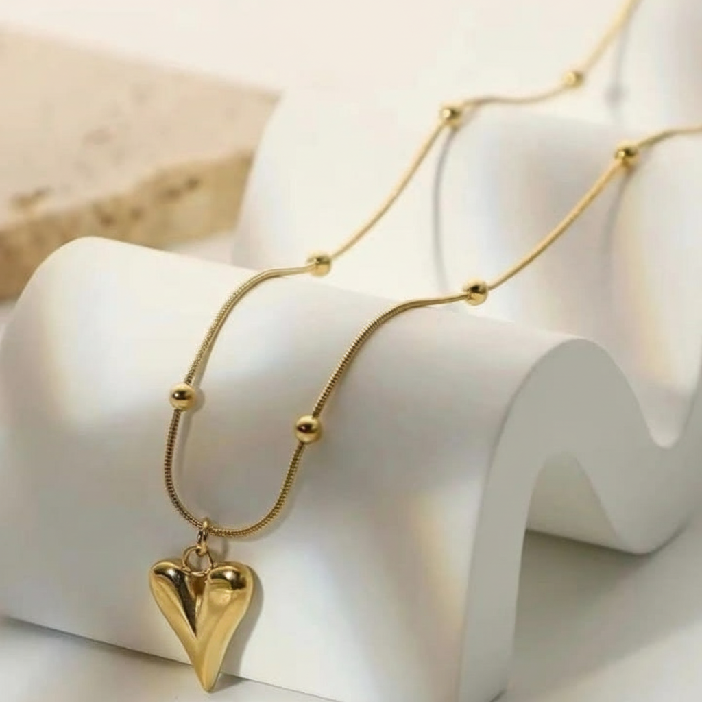 Gold Heart Pendant Necklace