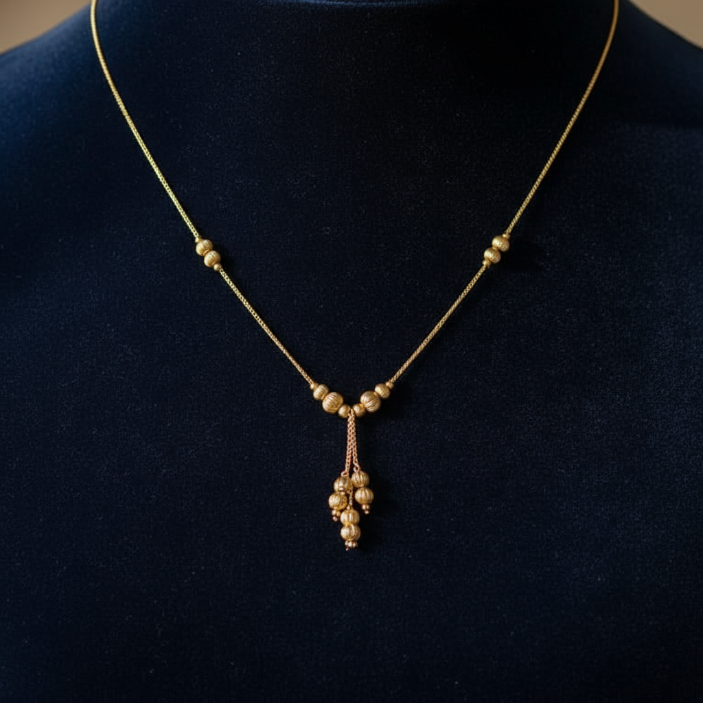 Elegant Gold Necklace Set with Ornate Pendant