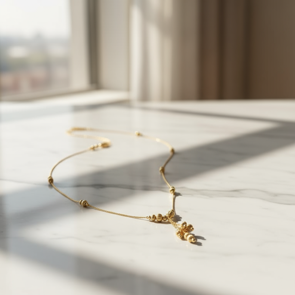 Elegant Gold Necklace Set with Ornate Pendant