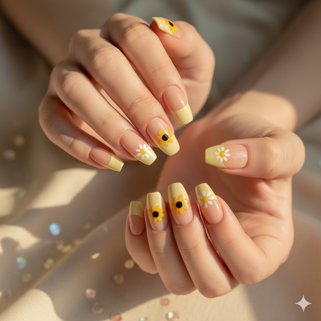 Sunflower & Daisy Press-On Nails