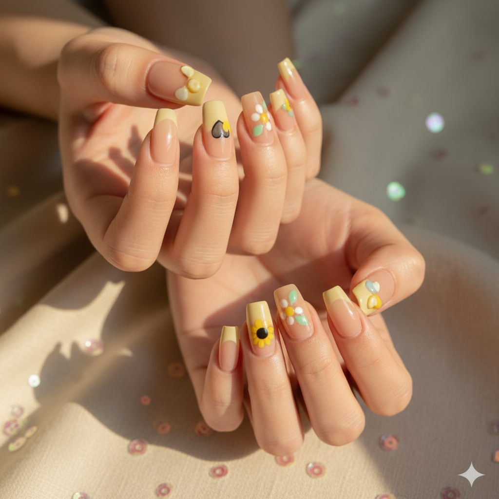 Sunflower & Daisy Press-On Nails