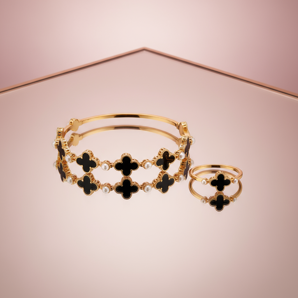 Gold Clover Bangle Bracelet luxury styles