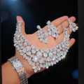 Bridal Jewelry Set Silver - Necklace Earrings Rings | Pakistani Wedding Jewelry