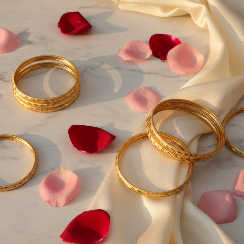 Gold Plated Bangles Set of 6