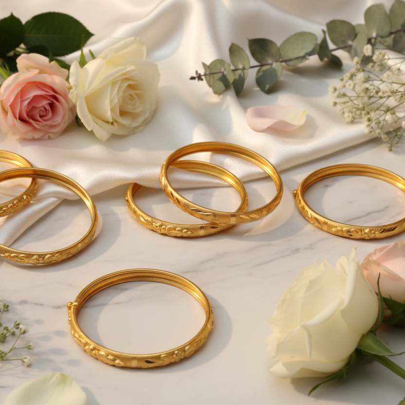 Gold Plated Bangles Set of 4