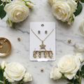 Crystal Star Jewelry Set - Gold Necklace & Earrings