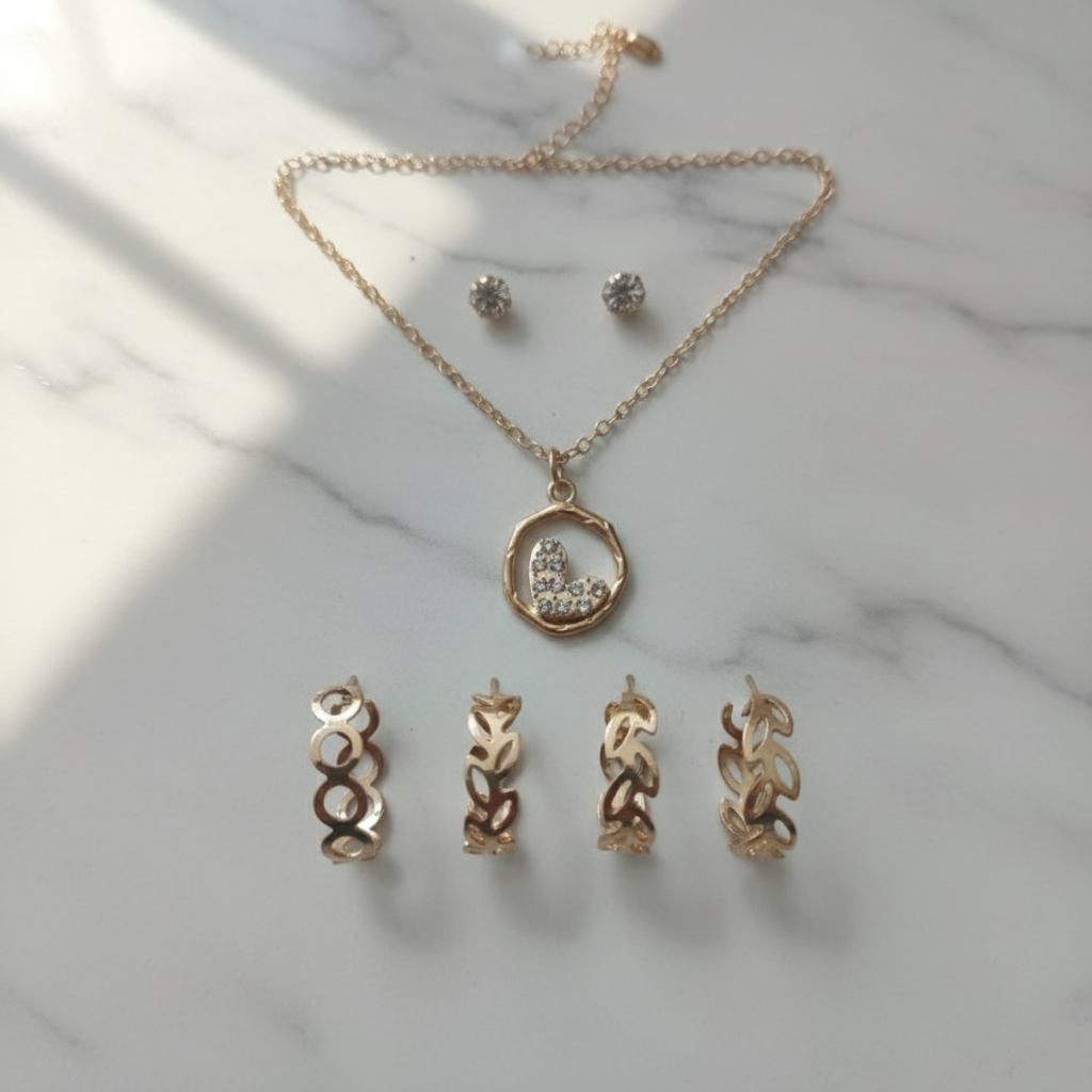 Gold Necklace & Earrings Collection