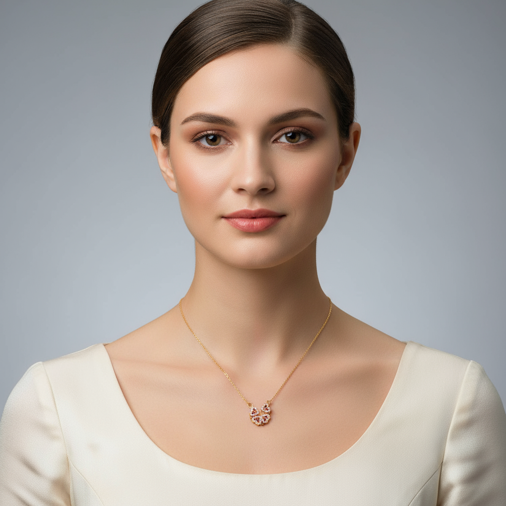 Gold Plated Crescent Pendant Necklace