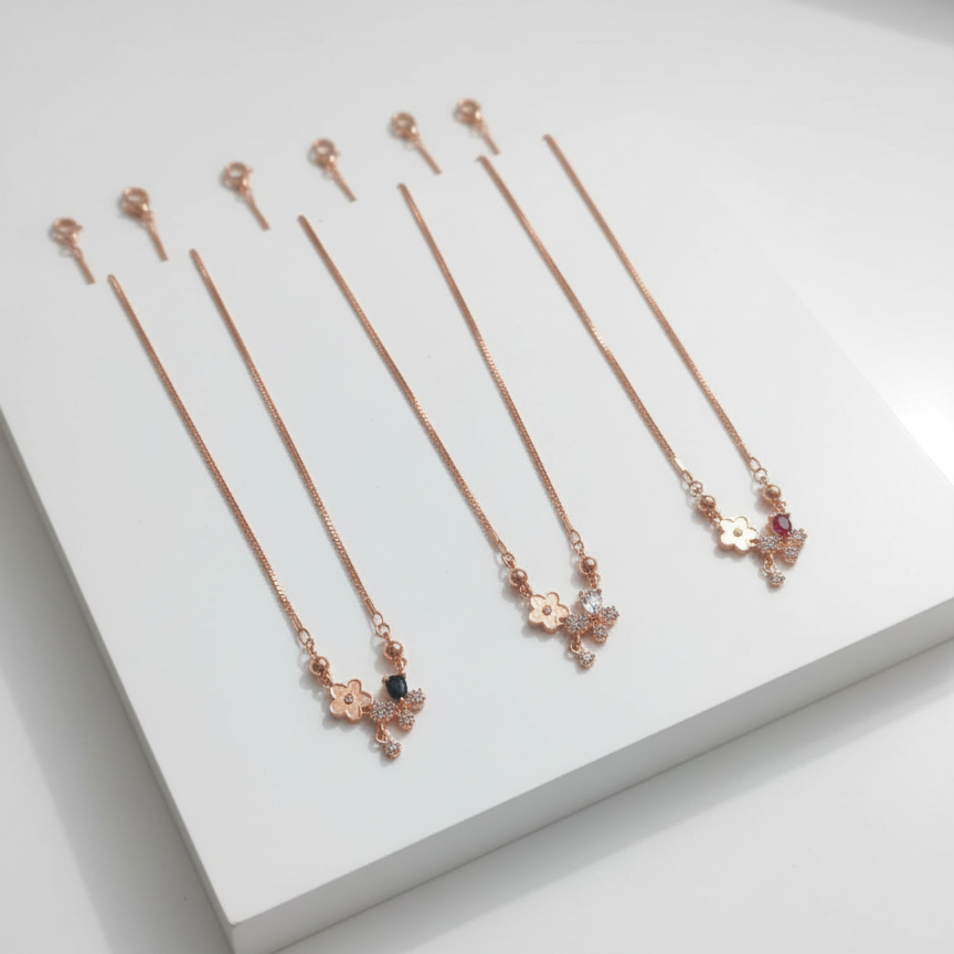 Rose Gold Floral Chain Locket Necklace - Delicate Pendant Charm