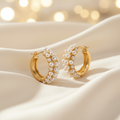 Gold Plated Pearl Hoop Earrings