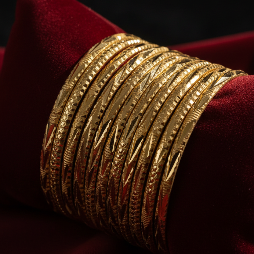 Gold Bangles Set