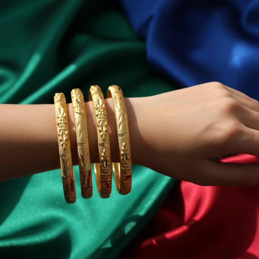 Gold Plated Bangles Set of 4