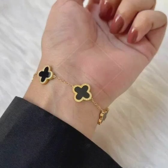 Black Clover Gold Chain Bracelet