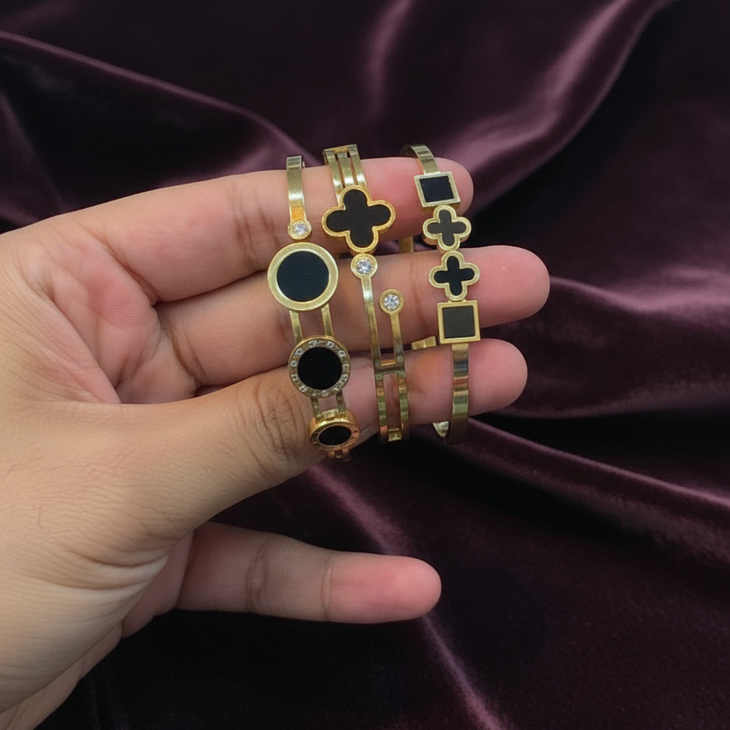 Gold Clover Bangle Bracelet luxury styles
