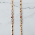 Rose Gold Bracelet with Heart Pearls & Crystal Flowers - Luxury Bridal Jewelry