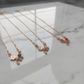 Rose Gold Floral Chain Locket Necklace - Delicate Pendant Charm