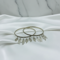 Handcrafted Stainless Steel Bangles with Leaf