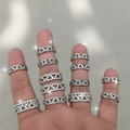 Silver Plated Crystal Heart Ring Pairs
