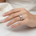 Silver Plated Crystal Solitaire Ring