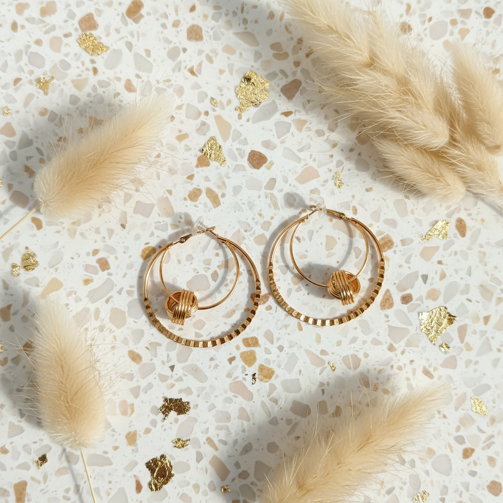Layered Gold Hoop Earrings Set